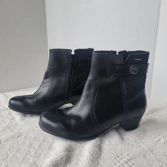 Avalon Leather Slip On Zipper Black Casual Everyday Boots - Picture 1 of 11